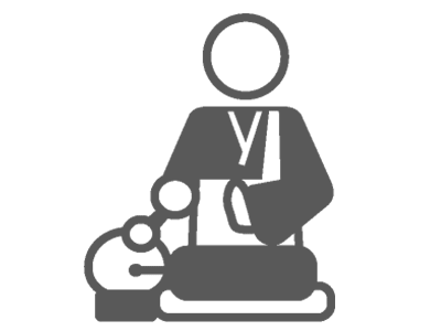 仙台市の花さいだんのお経を読んでいるイラスト