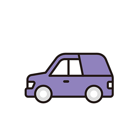 仙台市の花さいだんが提供する病院から搬送する車のイラスト