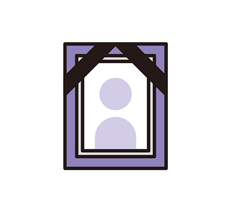 仙台市の花さいだんの遺影写真のイラスト