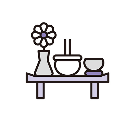 仙台市の花さいだんが提供している枕飾りのイラスト