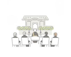 仙台市の花さいだんの葬儀でお経を読んでいる場面のイラスト