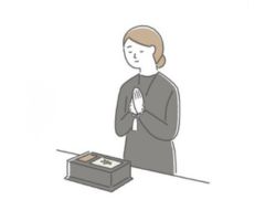 仙台市の花さいだんで行われているお焼香のイラスト